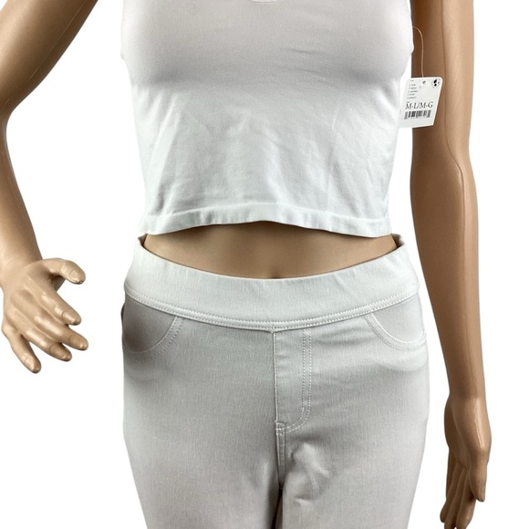 Free People Intimately White Strappy Back Bralette Crop Top Size M/L - Picture 3 of 8